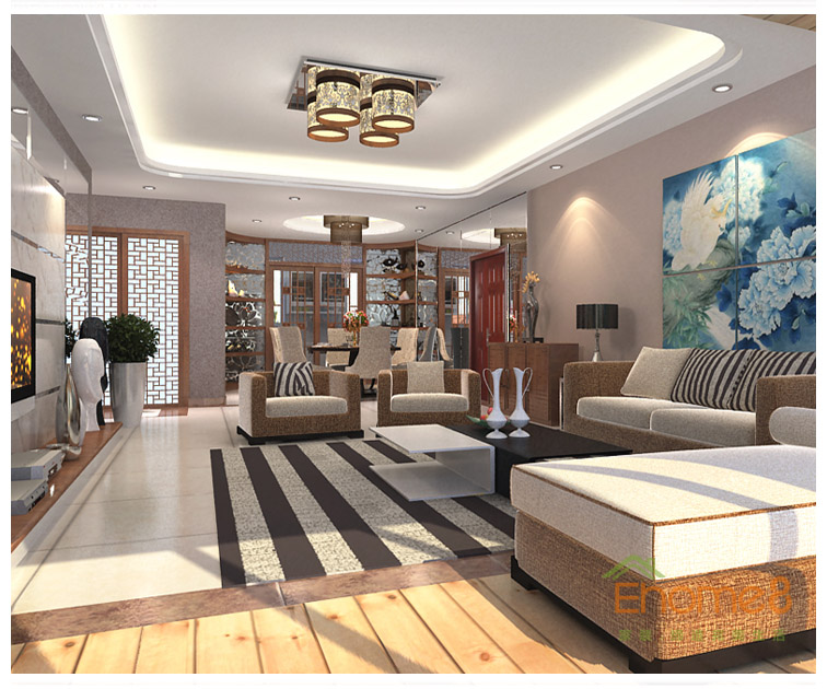 大美天第客廳背景墻裝修效果圖