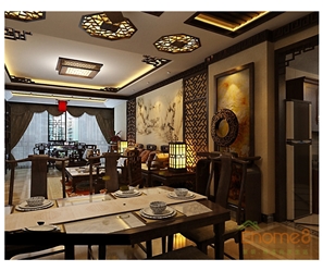 金色世紀客廳餐廳田園風格裝修效果圖