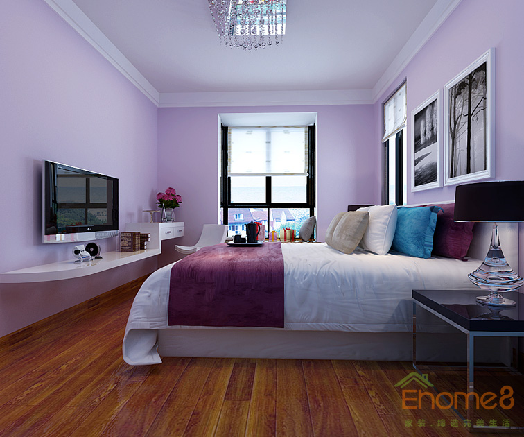 粉色格調臥室裝修效果圖1