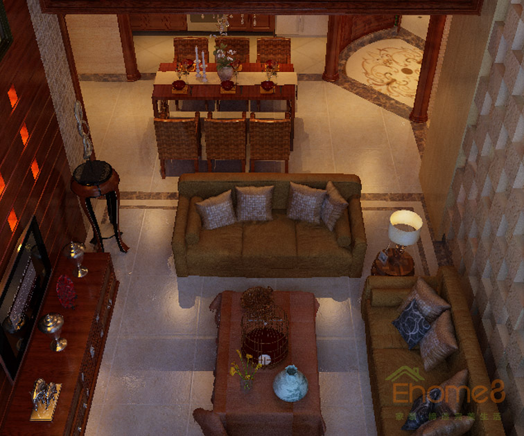 東城印象躍層客廳裝修效果圖333