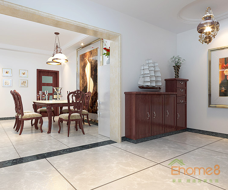 東郡躍層客廳玄關裝修效果圖