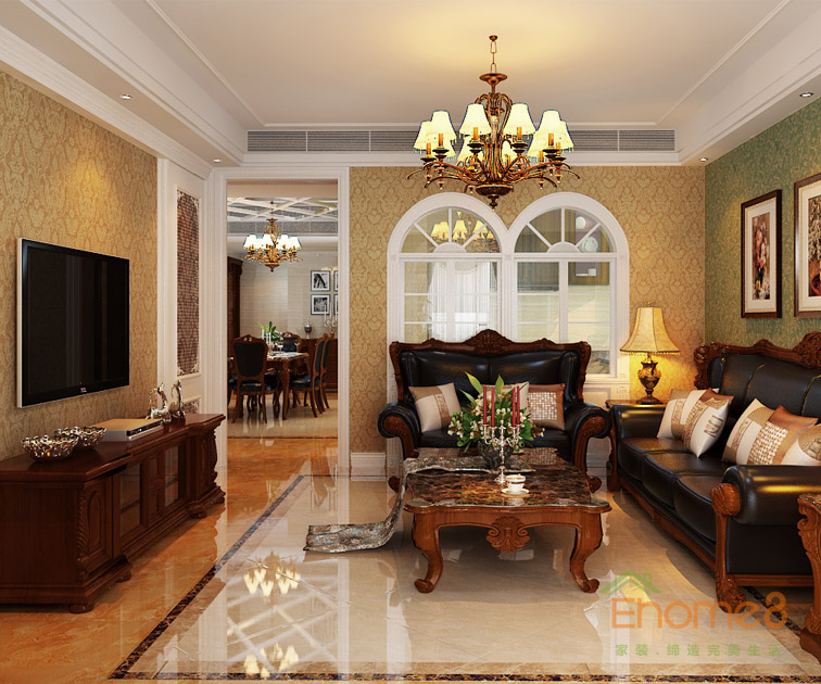 東郡三房一廳113平米客廳裝修效果圖1