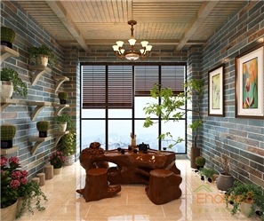 彩虹城三房一廳113㎡茶幾休息區田園風格裝修效果圖