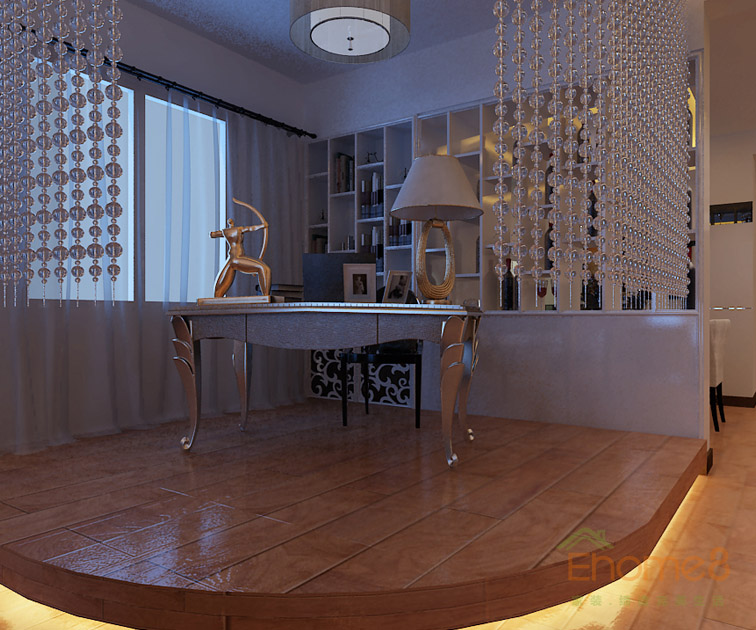 歐式風(fēng)格書房珠簾效果圖