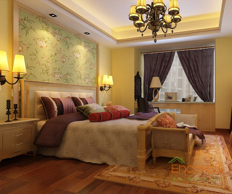 東南亞風情主人房側面裝修效果圖