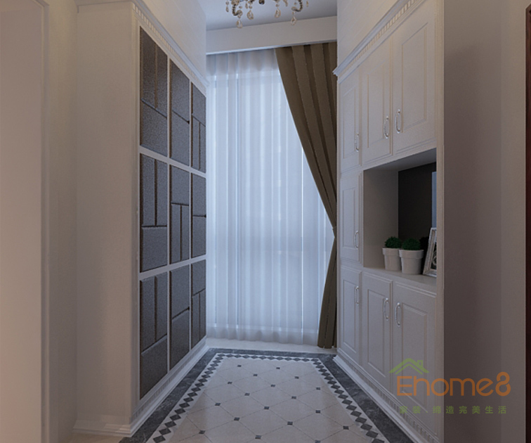 東郡現(xiàn)代小清新風(fēng)格113平米儲(chǔ)物柜裝修效果圖1