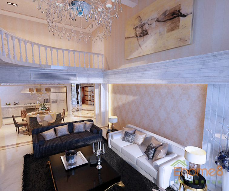 東郡142平米躍層古典歐式客廳裝修效果圖77777