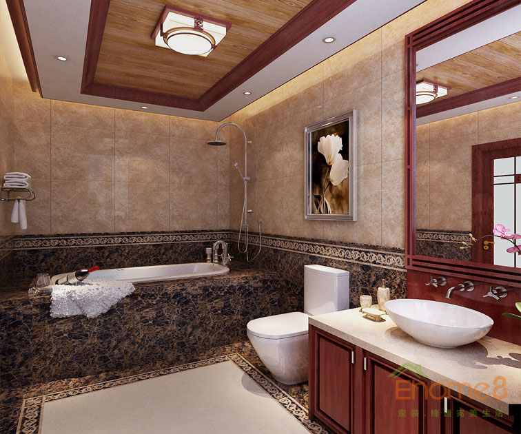 鳳嶺一號145平米四房兩廳歐式優雅沐浴間裝修效果圖5413