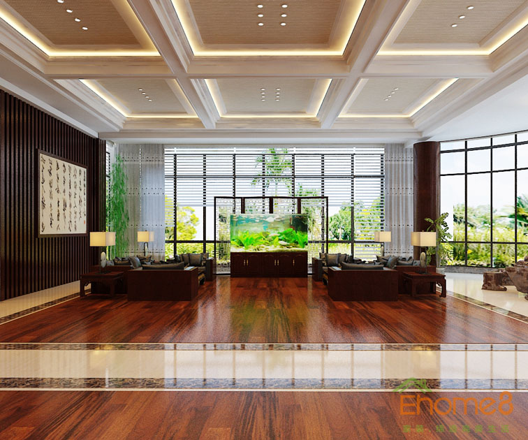 田園風(fēng)自由舒適辦公室大廳裝修效果圖123