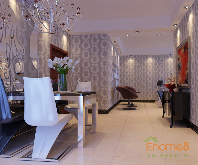 兩房一廳82㎡美式風格餐廳裝修效果圖11