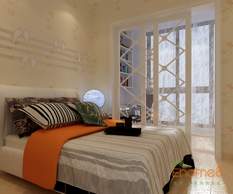 兩房一廳82㎡美式風格臥室裝修效果圖11