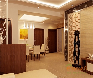 在水一方兩房一廳88㎡現代風格裝修效果圖