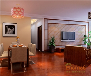 在水一方132㎡四房一廳田園風格裝修效果圖