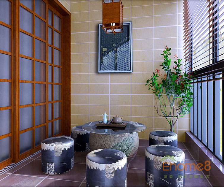 132㎡四房一廳田園風格休閑處裝修效果圖2