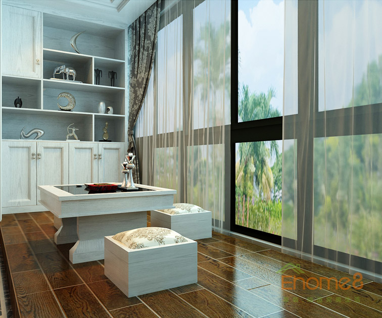 142㎡四房一廳法式風格陽臺裝修效果圖22