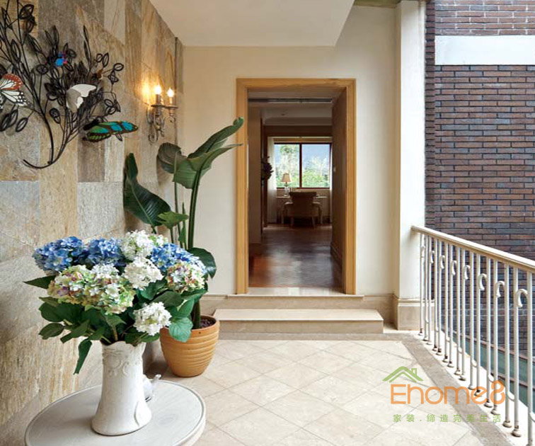 227㎡別墅歐洲花園風(fēng)格二樓過道裝修效果圖