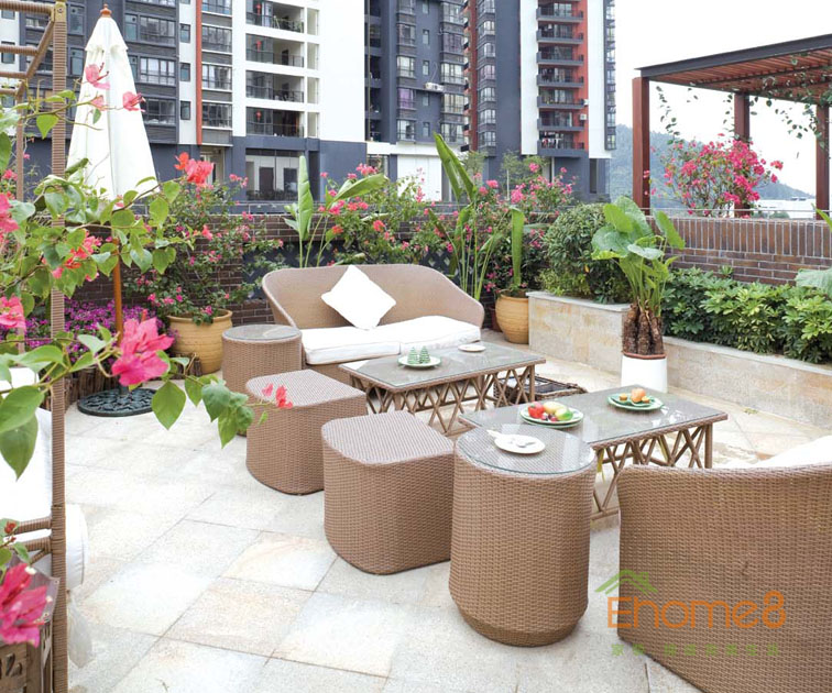 227㎡別墅歐洲花園風(fēng)格天臺(tái)裝修效果圖