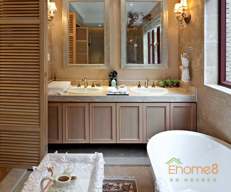 227㎡別墅歐洲花園風(fēng)格浴室裝修效果圖