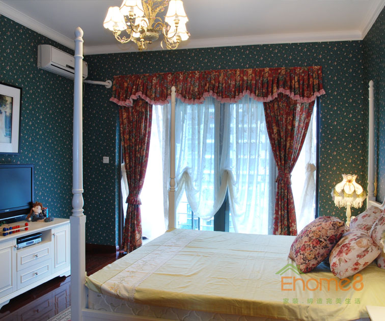 93㎡三房一廳田園風(fēng)格主人房裝修效果圖63