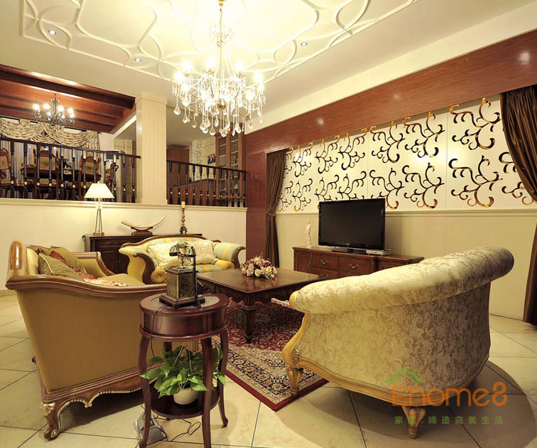 215㎡別墅歐洲風格客廳裝修效果圖1263.jpg