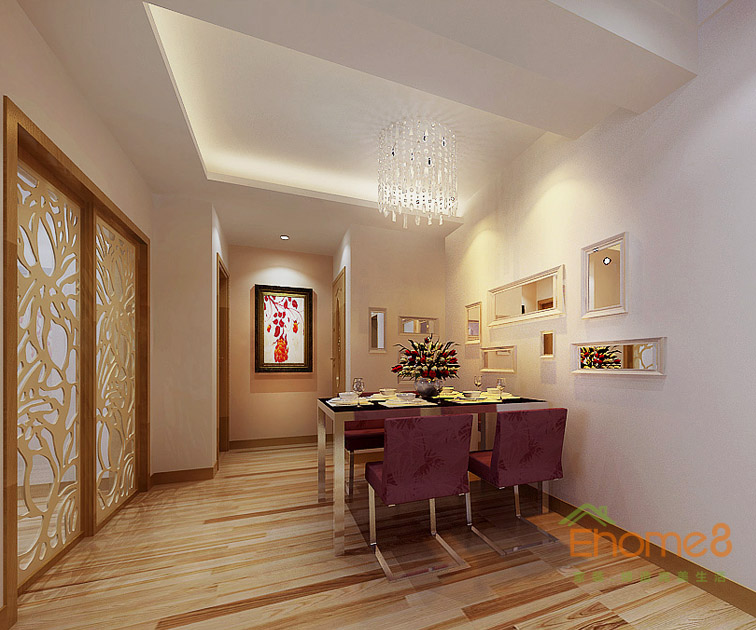 63㎡兩房一廳現(xiàn)代簡約風(fēng)格餐廳裝修效果圖