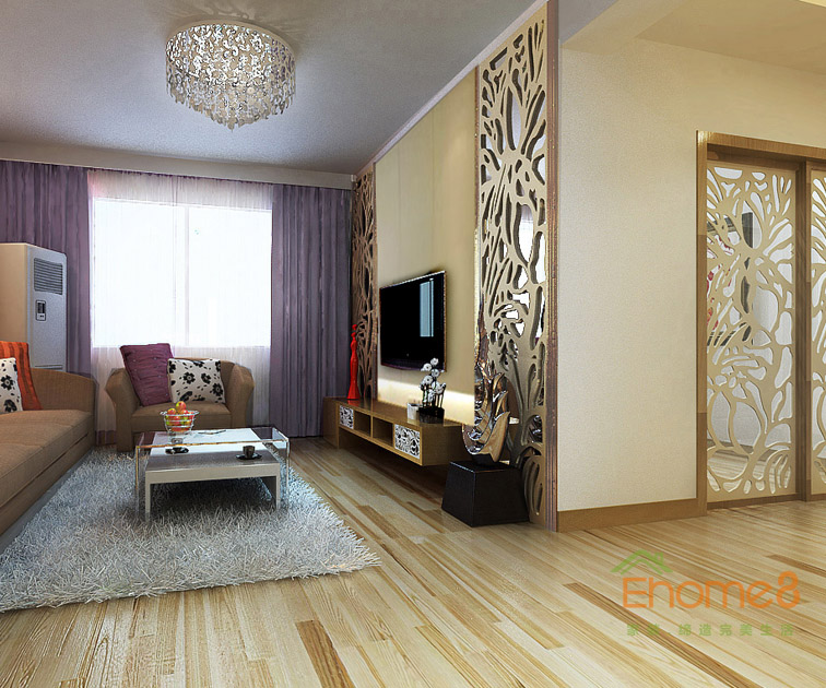 63㎡兩房一廳現(xiàn)代簡約風(fēng)格客廳裝修效果圖