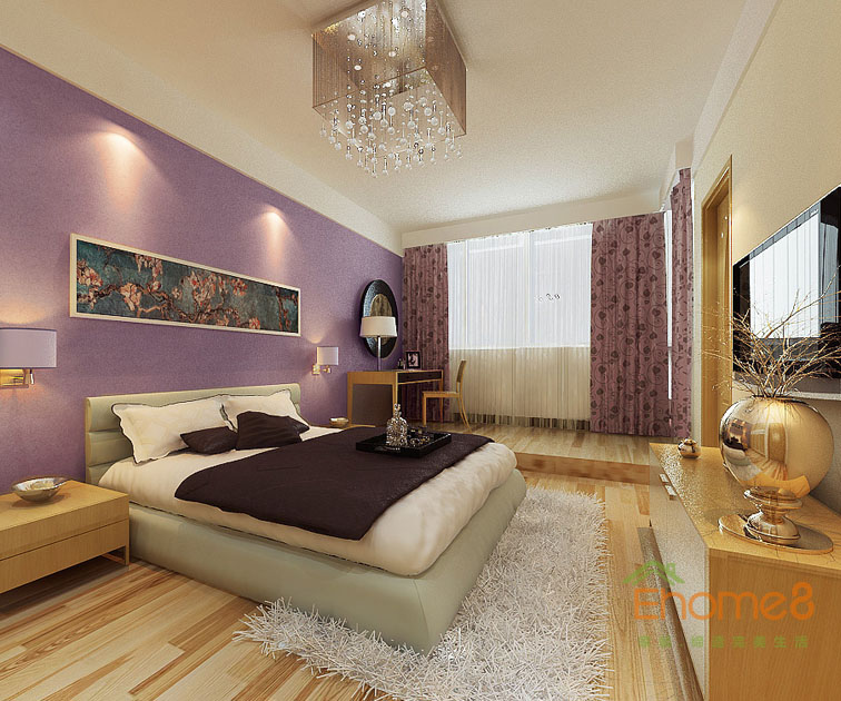 63㎡兩房一廳現(xiàn)代簡約風(fēng)格主臥裝修效果圖