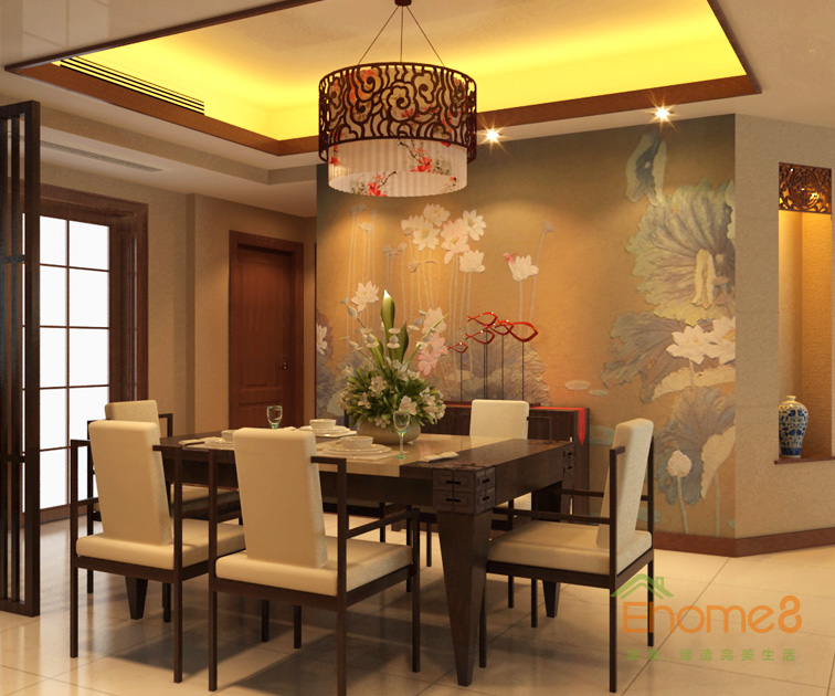 179㎡復(fù)式中式簡約風格餐廳裝修效果圖