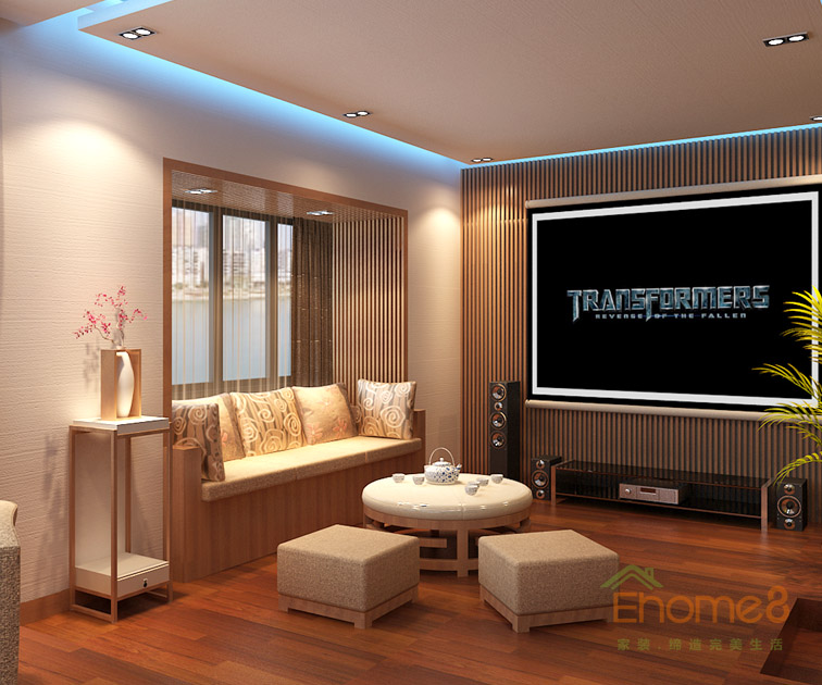 179㎡復(fù)式中式簡約風格影音室裝修效果圖