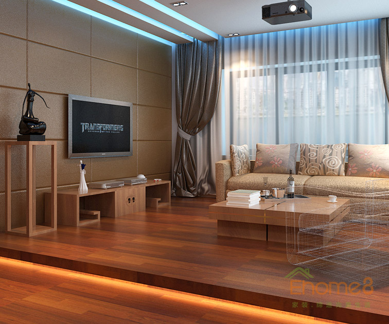 179㎡復(fù)式中式簡約風格影音室裝修效果圖6412