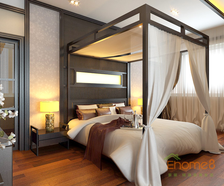 179㎡復(fù)式中式簡約風格主臥裝修效果圖