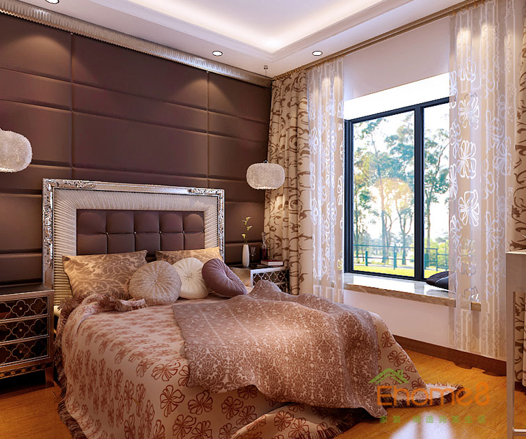 96㎡三房一廳法式風格主臥裝修效果圖