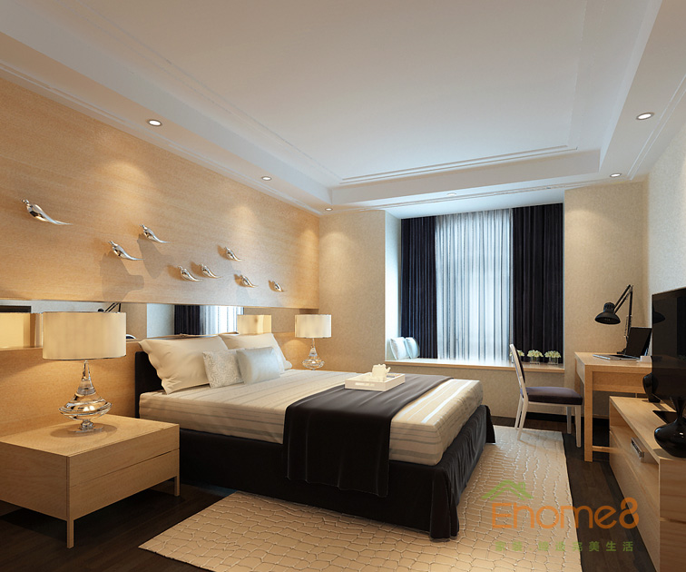 106㎡三房一廳歐式風(fēng)格主人房裝修效果圖