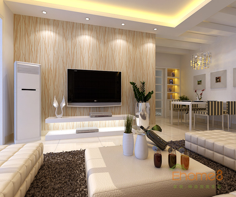 71㎡兩房一廳現代風格客廳裝修效果圖