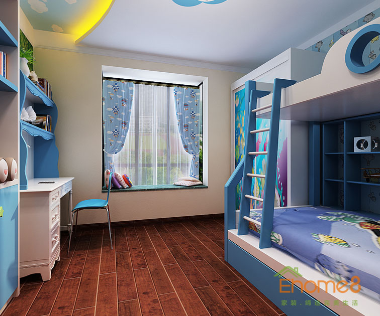 168㎡躍層地中海原木風(fēng)格男孩房裝修效果圖6512.jpg