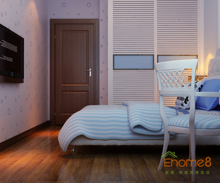 106㎡三房一廳中式風格兒童房裝修效果圖4612