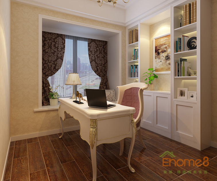 106㎡兩房一廳現代簡約風格書房裝修效果圖