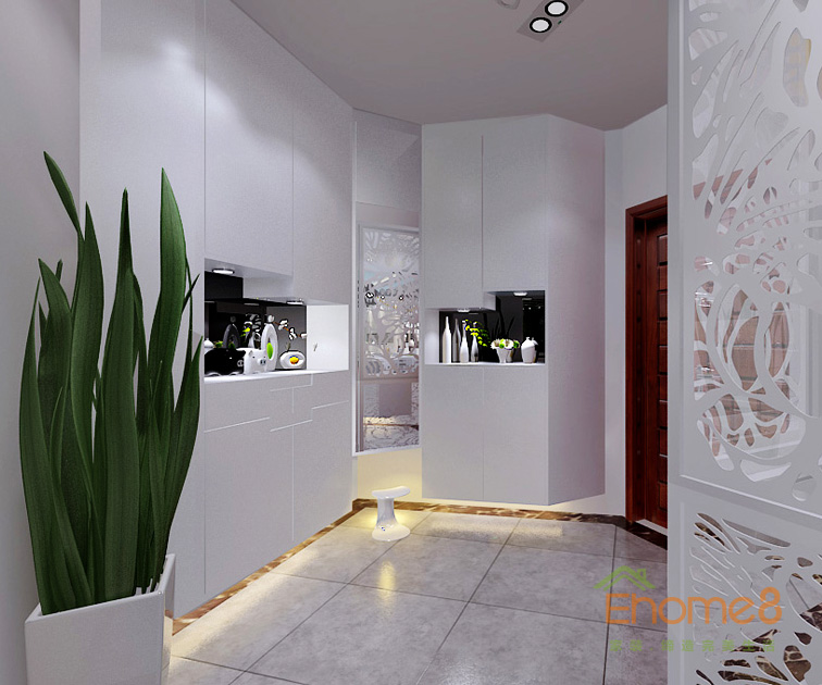 78㎡兩房一廳美式風(fēng)格入戶裝修效果圖