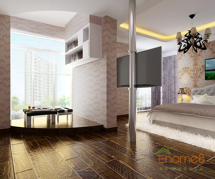 78㎡兩房一廳美式風(fēng)格休閑處裝修效果圖