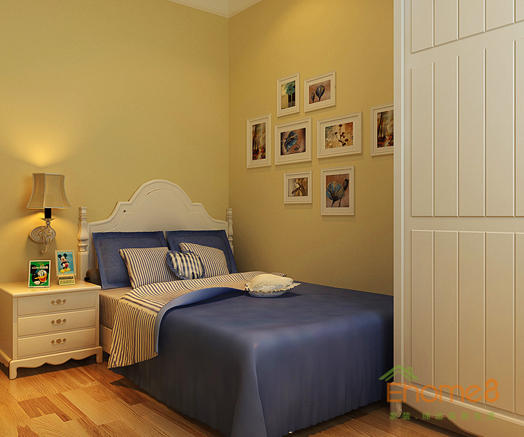 95㎡三房一廳美式風格兒童房掛畫裝修效果圖