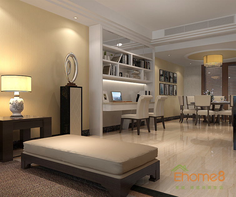 95㎡三房一廳美式風格客廳裝修效果圖