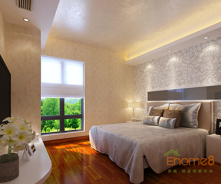 69㎡兩房一廳田園風(fēng)格臥室裝修效果圖