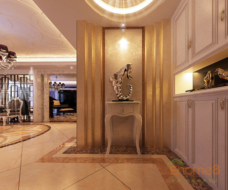 165㎡躍層歐式風(fēng)格入戶玄關(guān)裝修效果圖